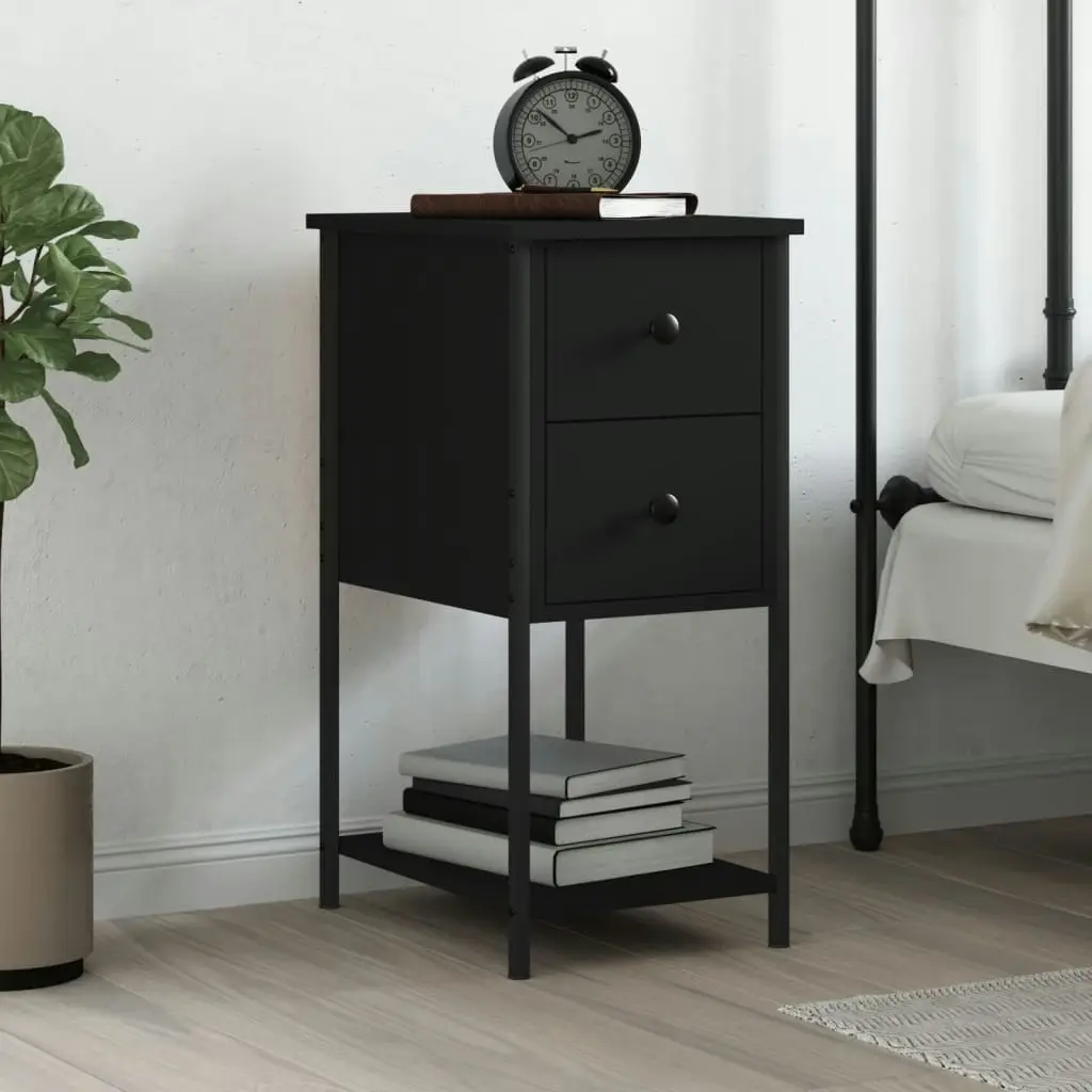 Bedside Cabinet Black 32x42x70 cm Engineered Wood 826093