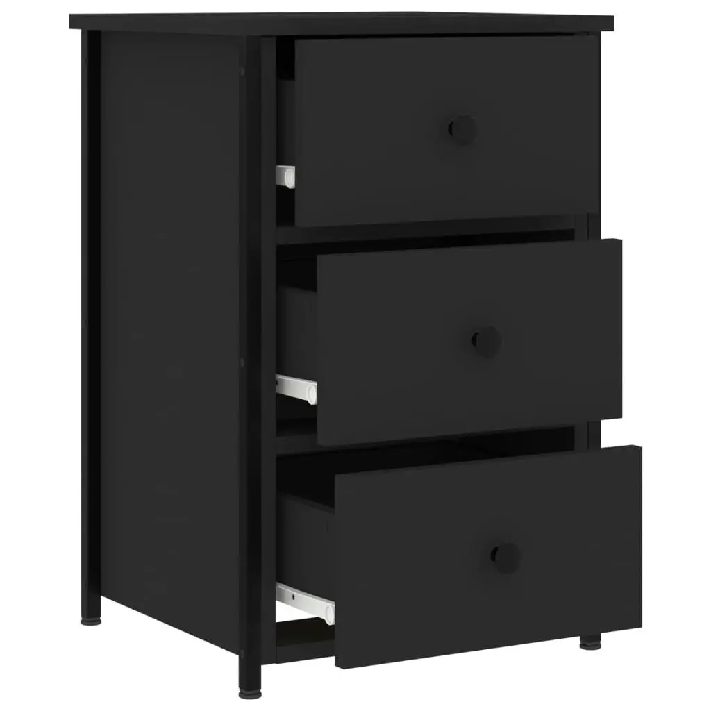 Bedside Cabinet Black 40x36x60 cm Engineered Wood 825993