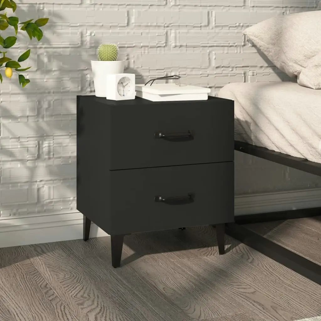 Bedside Cabinet Black 40x35x47.5 cm 811990