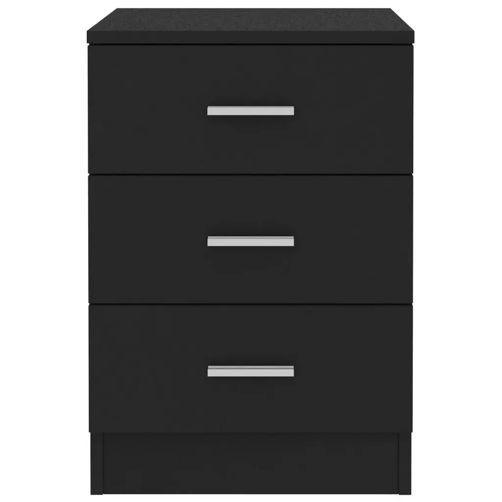 Bedside Cabinet Black 38x35x56 cm Engineered Wood 800452