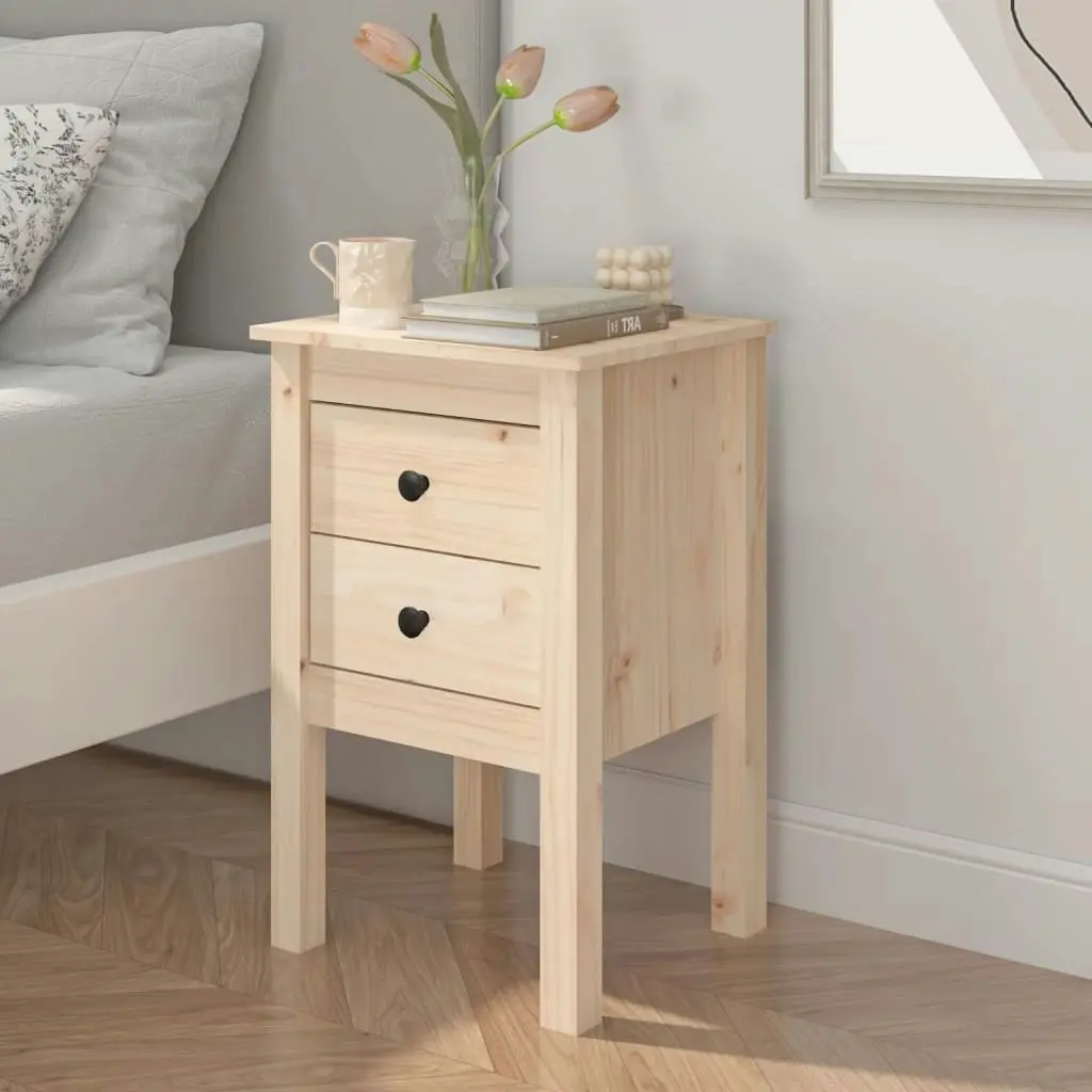 Bedside Cabinet 40x35x61.5 cm Solid Wood Pine 813689