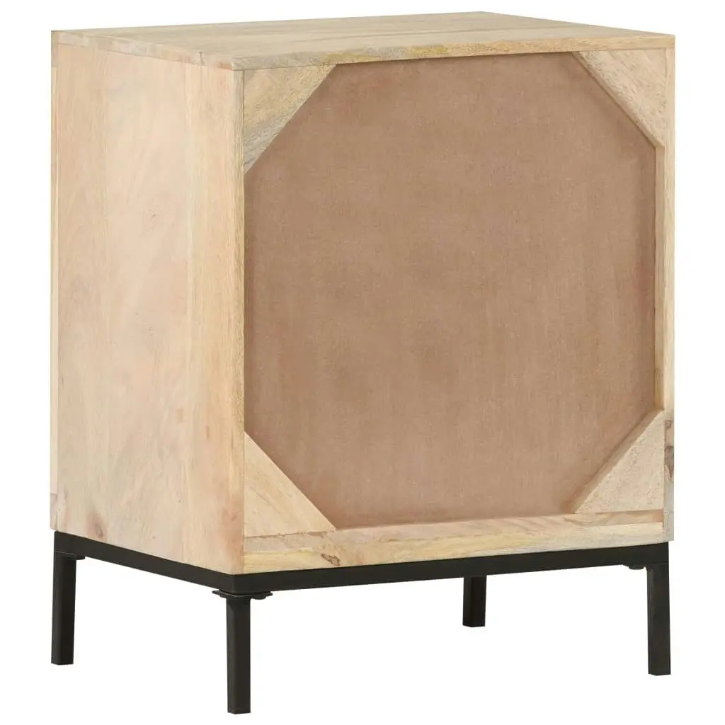 Bedside Cabinet 40x30x50 cm Solid Mango Wood and Natural Cane 323509