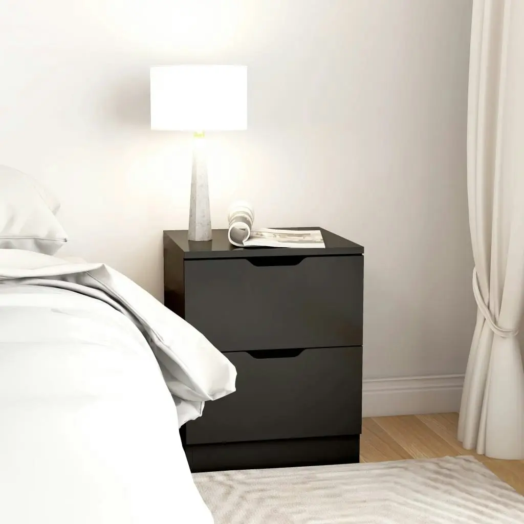 Bedside Cabinet Black 40x40x50 cm Engineered Wood 326725