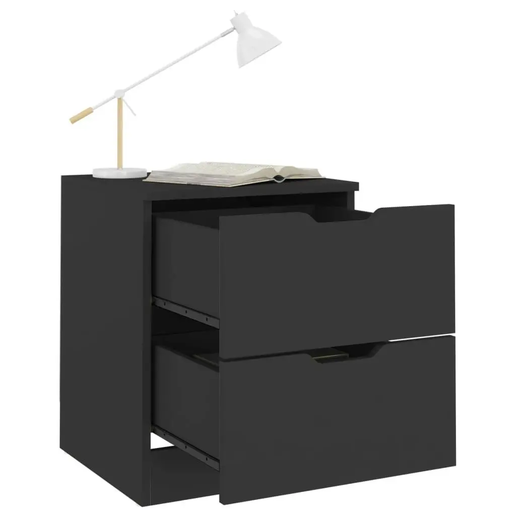 Bedside Cabinet Black 40x40x50 cm Engineered Wood 326725