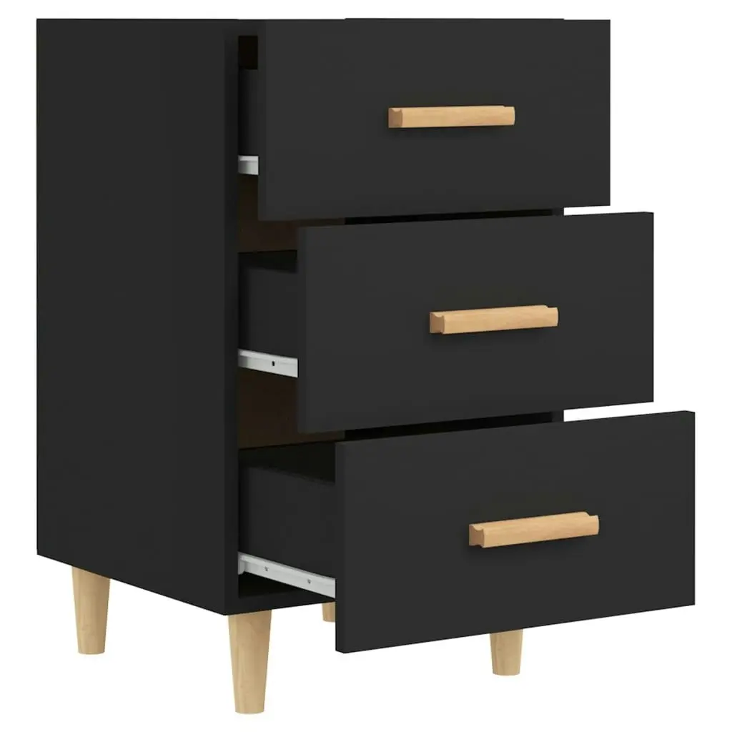 Bedside Cabinet Black 40x40x66 cm Engineered Wood 812079