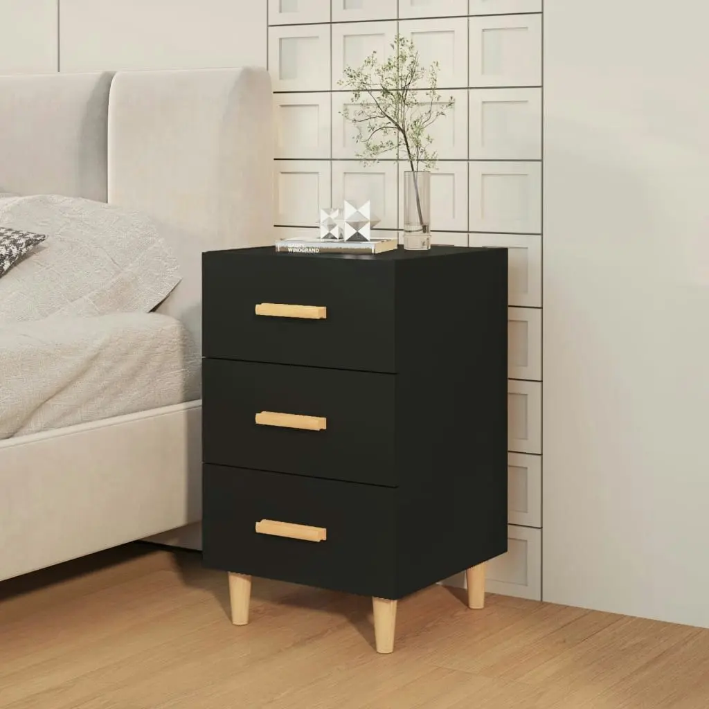 Bedside Cabinet Black 40x40x66 cm Engineered Wood 812079