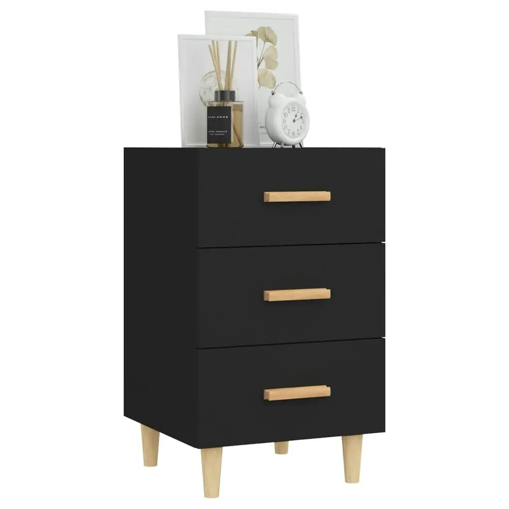 Bedside Cabinet Black 40x40x66 cm Engineered Wood 812079