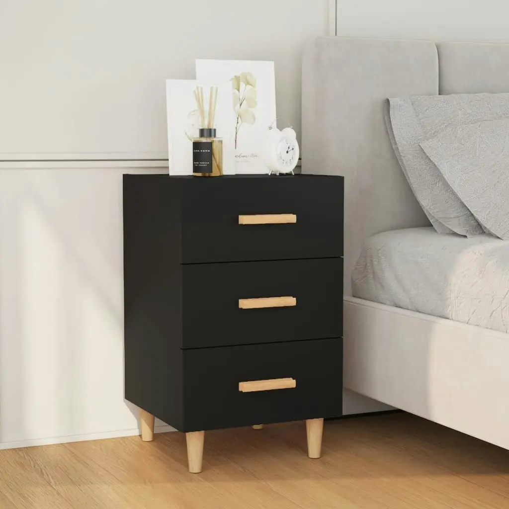 Bedside Cabinet Black 40x40x66 cm Engineered Wood 812079