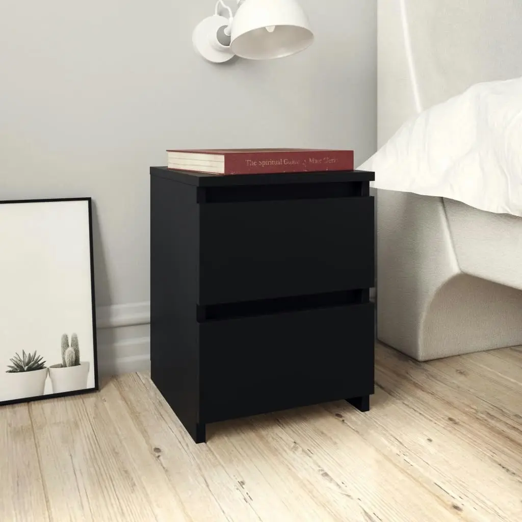 Bedside Cabinet Black 30x30x40 cm Engineered Wood 800515