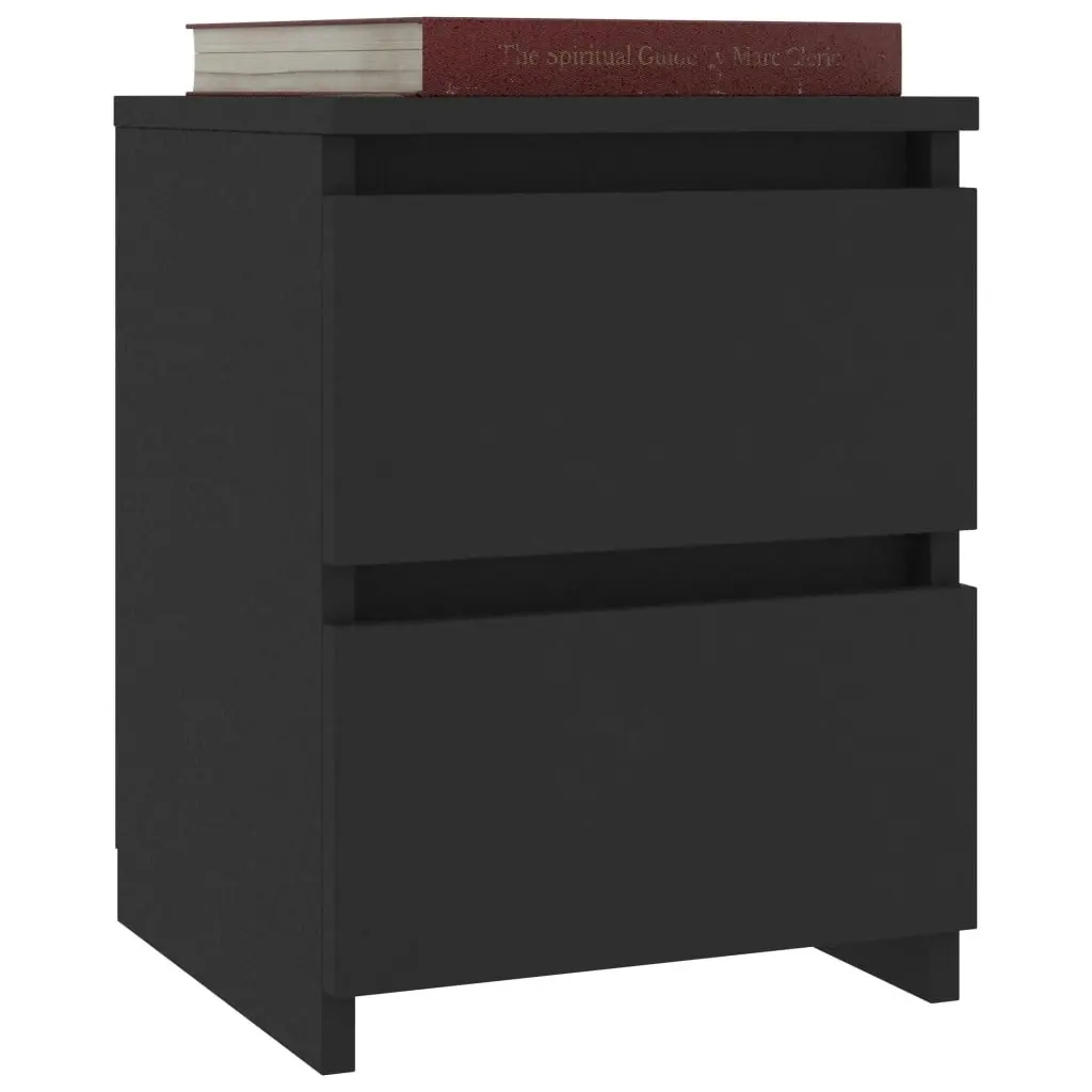 Bedside Cabinet Black 30x30x40 cm Engineered Wood 800515