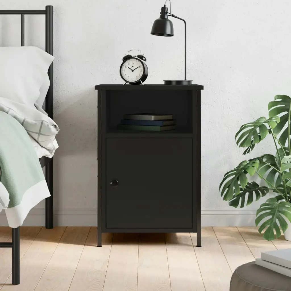 Bedside Cabinet Black 40x42x60 cm Engineered Wood 825913