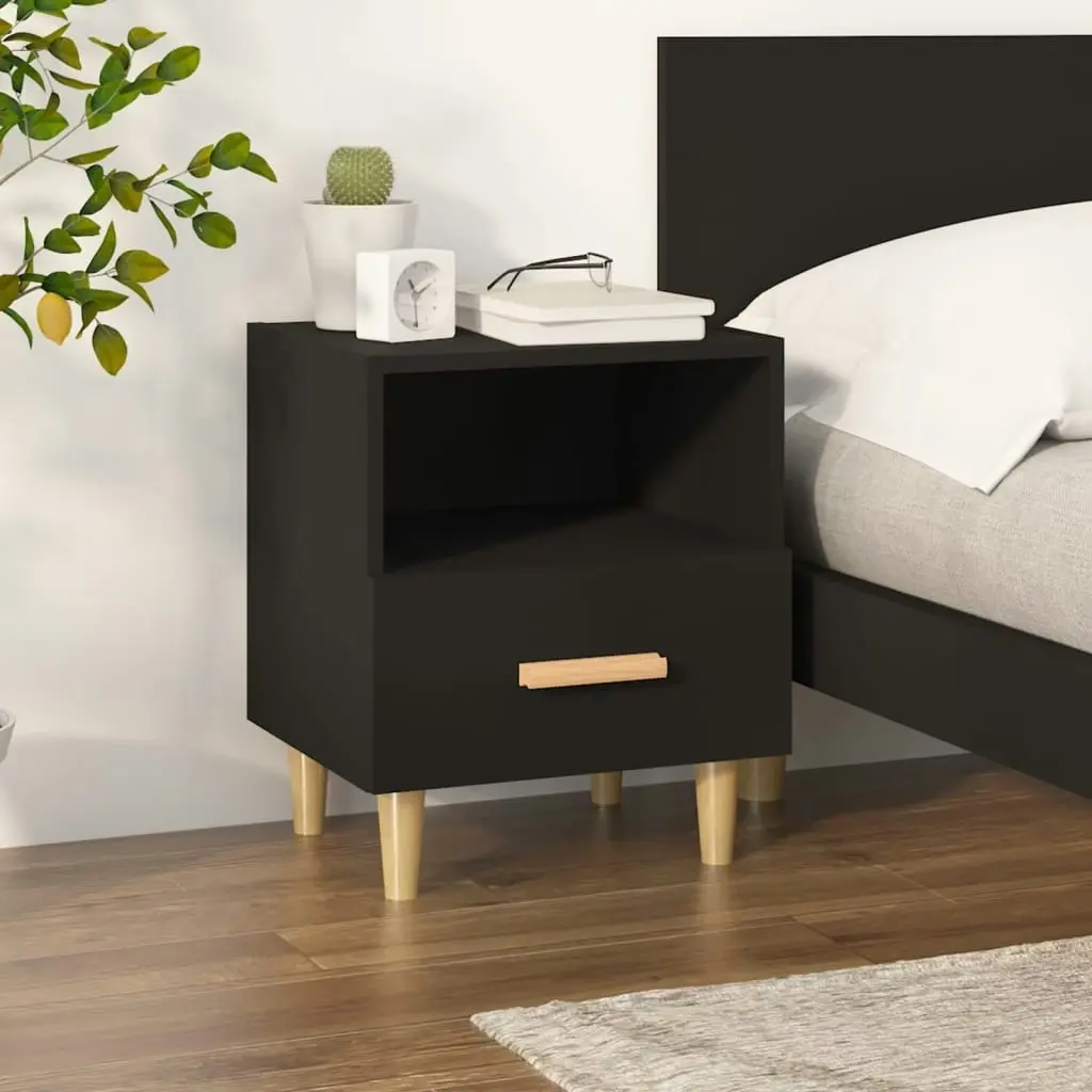 Bedside Cabinet Black 40x35x47 cm 812008