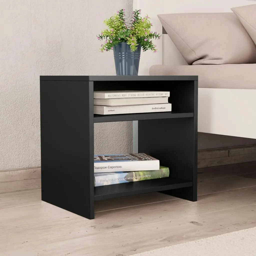 Bedside Cabinet Black 40x30x40 cm Engineered Wood 800011