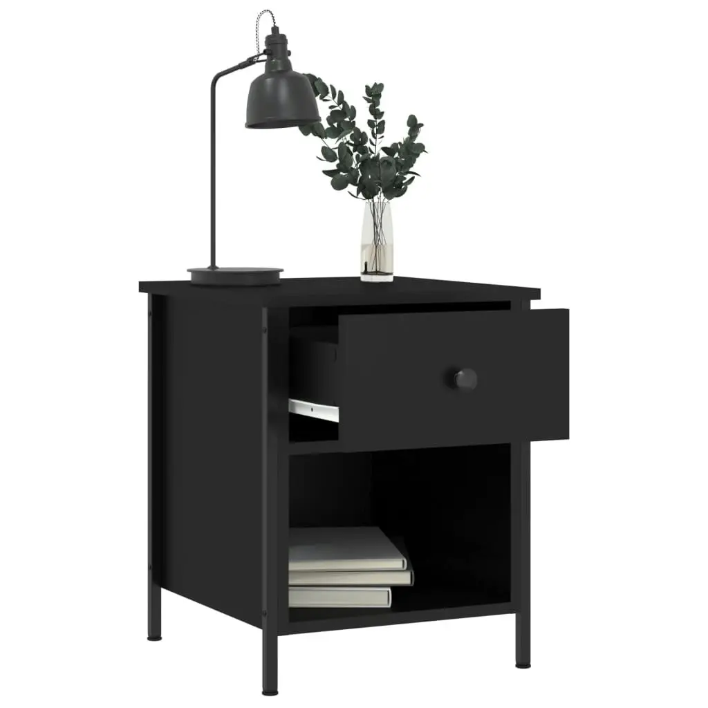 Bedside Cabinet Black 40x42x50 cm Engineered Wood 825933