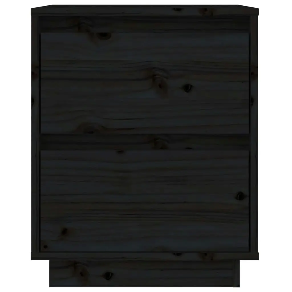 Bedside Cabinet Black 40x35x50 cm Solid Wood Pine 813323