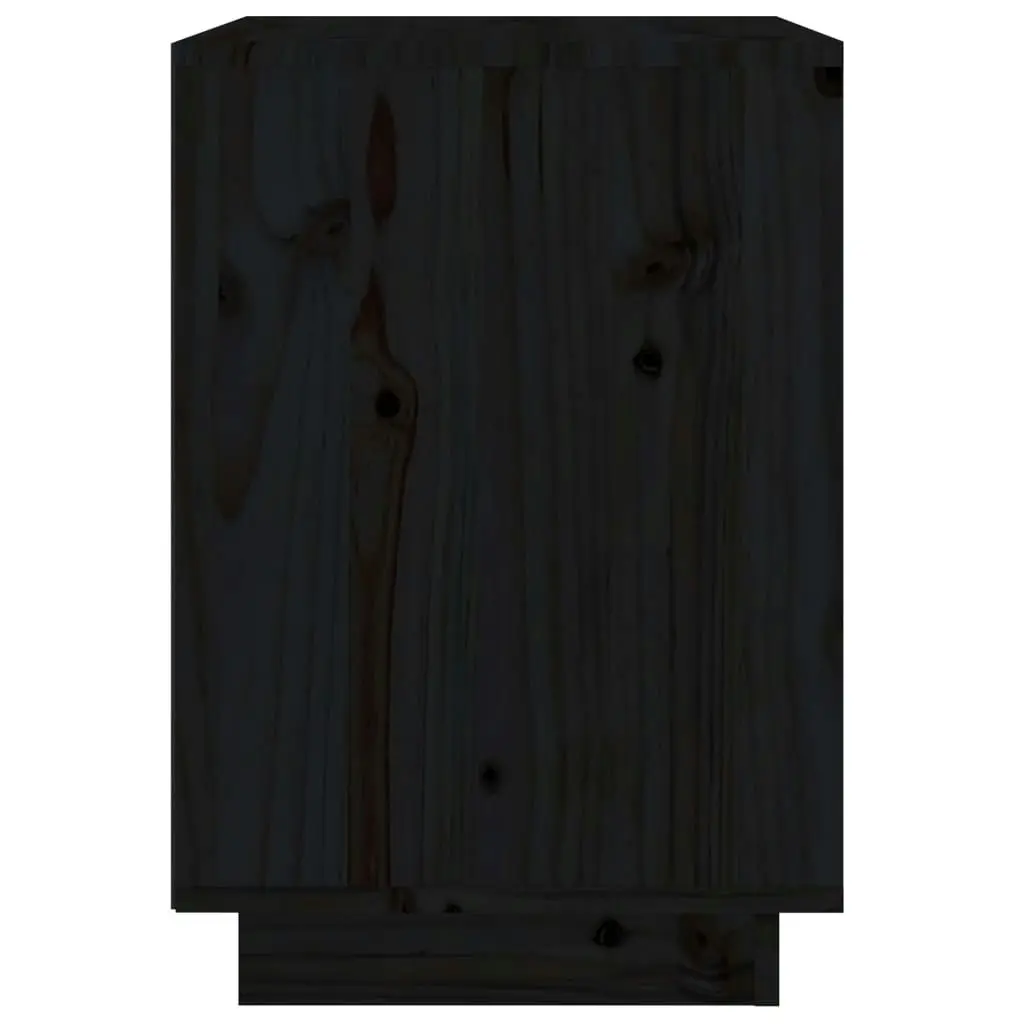 Bedside Cabinet Black 40x35x50 cm Solid Wood Pine 813323