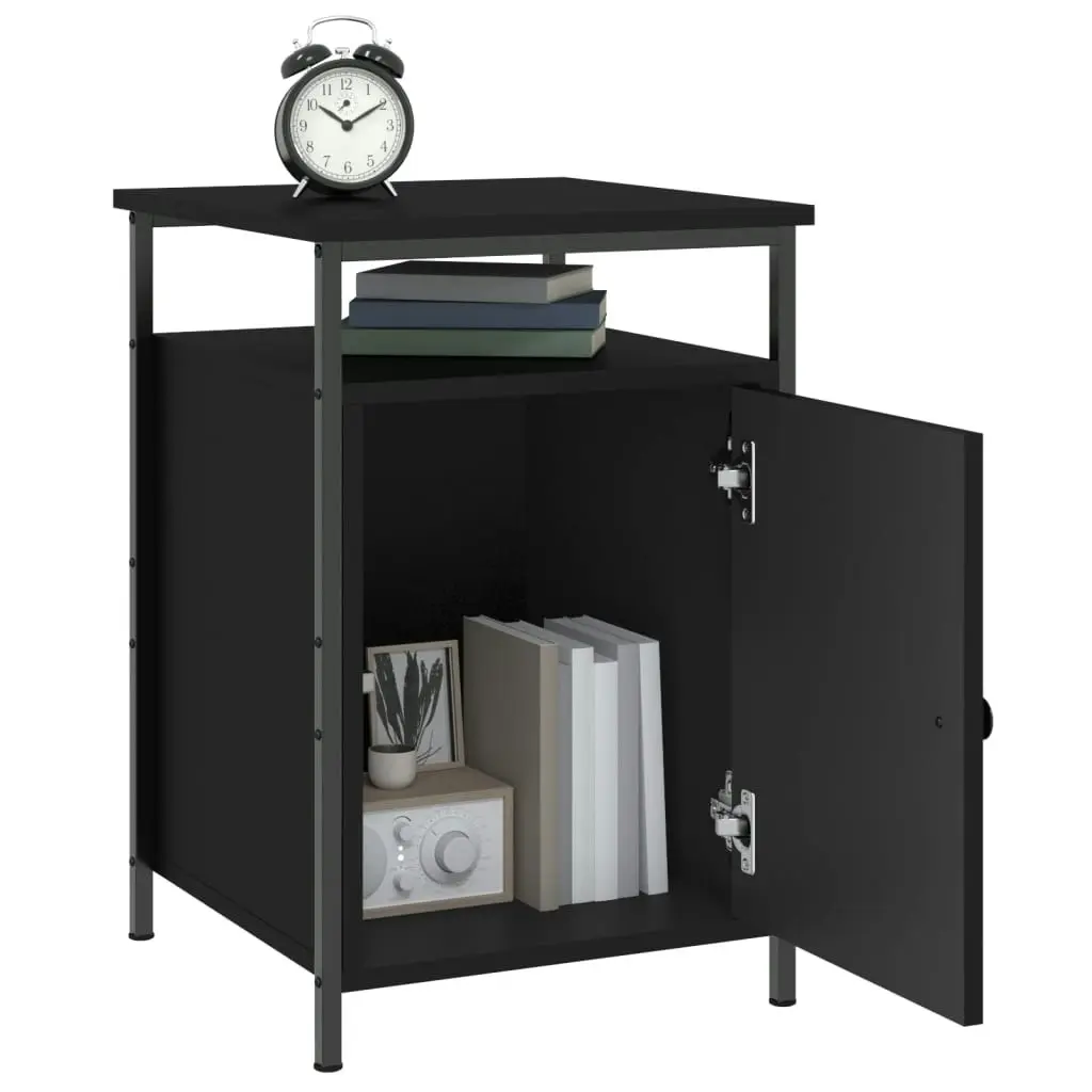 Bedside Cabinet Black 40x42x60 cm Engineered Wood 825863