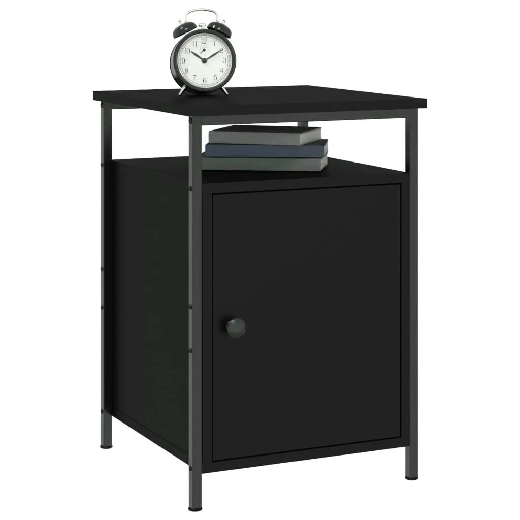 Bedside Cabinet Black 40x42x60 cm Engineered Wood 825863