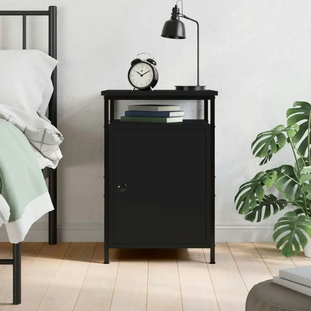 Bedside Cabinet Black 40x42x60 cm Engineered Wood 825863