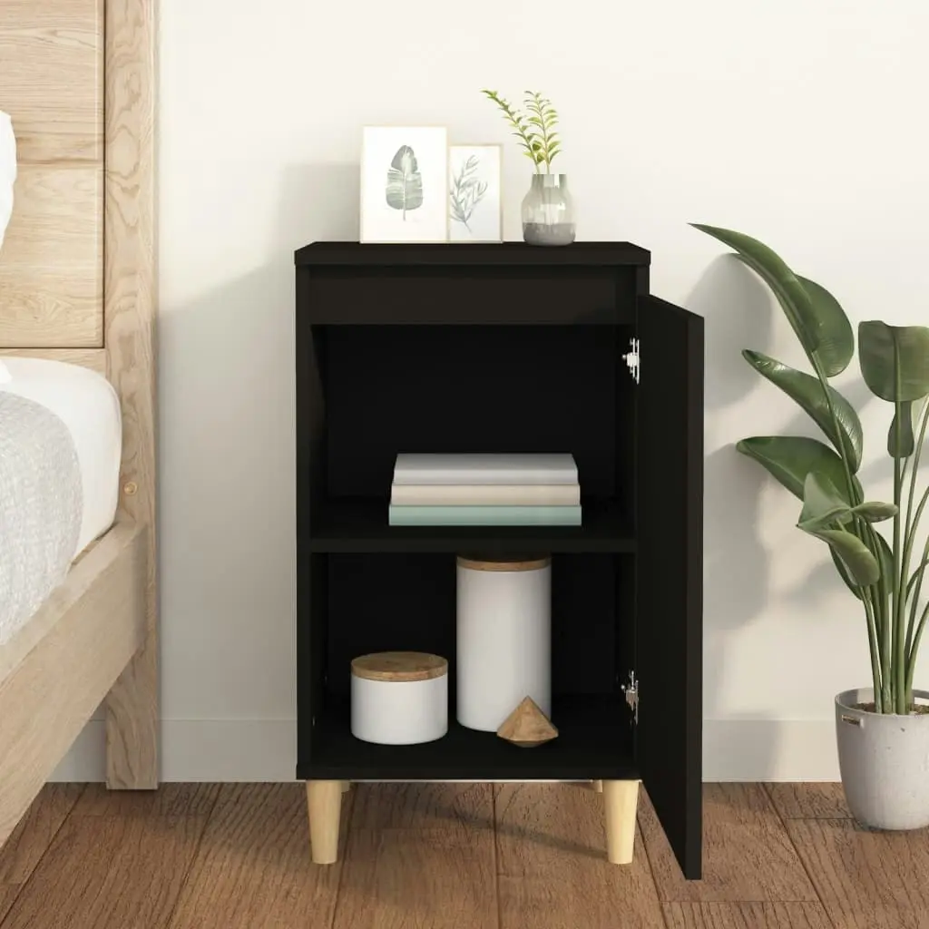 Bedside Cabinet Black 40x35x70 cm Engineered Wood 819630