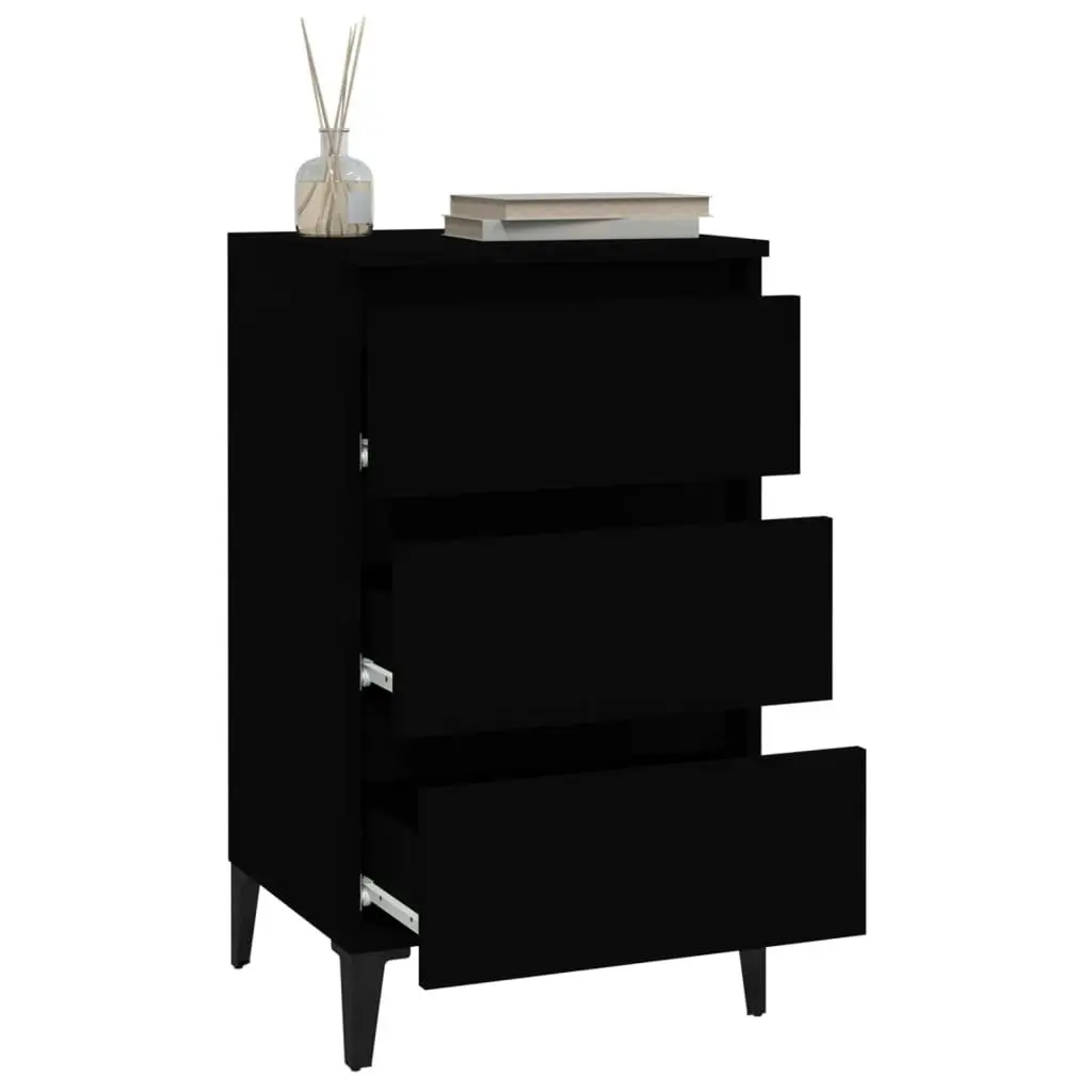 Bedside Cabinet Black 40x35x70 cm Engineered Wood 819669