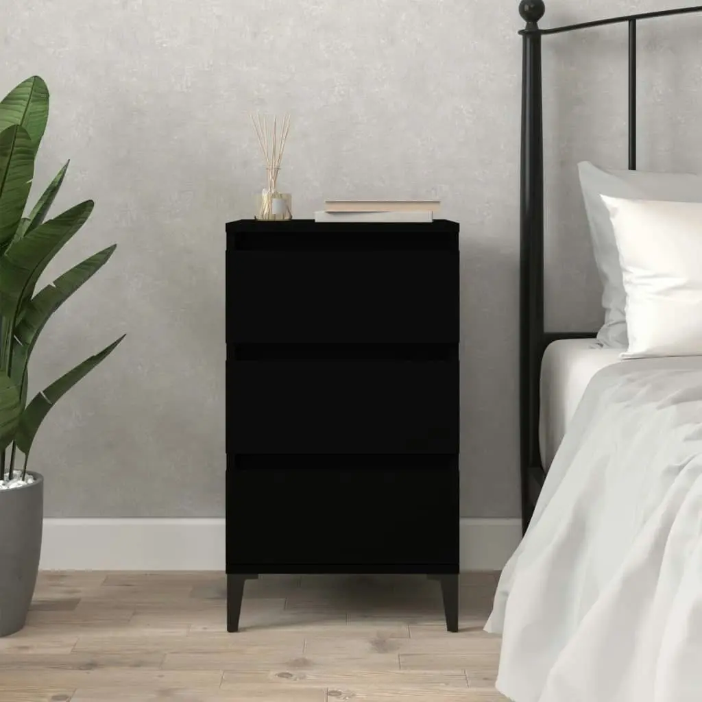 Bedside Cabinet Black 40x35x70 cm Engineered Wood 819669