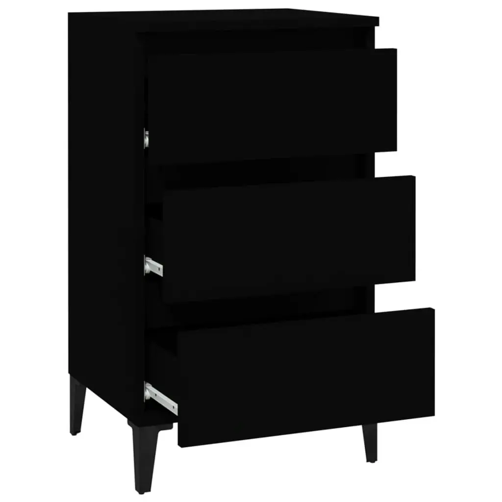 Bedside Cabinet Black 40x35x70 cm Engineered Wood 819669