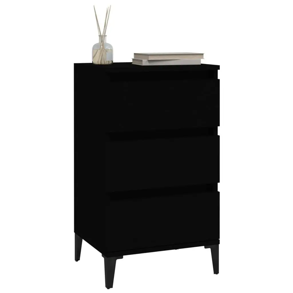 Bedside Cabinet Black 40x35x70 cm Engineered Wood 819669