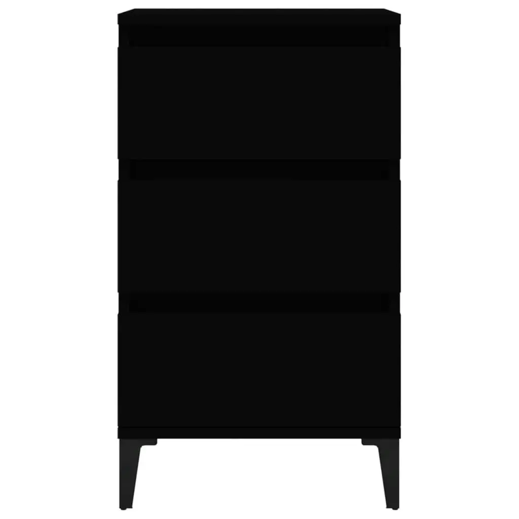 Bedside Cabinet Black 40x35x70 cm Engineered Wood 819669