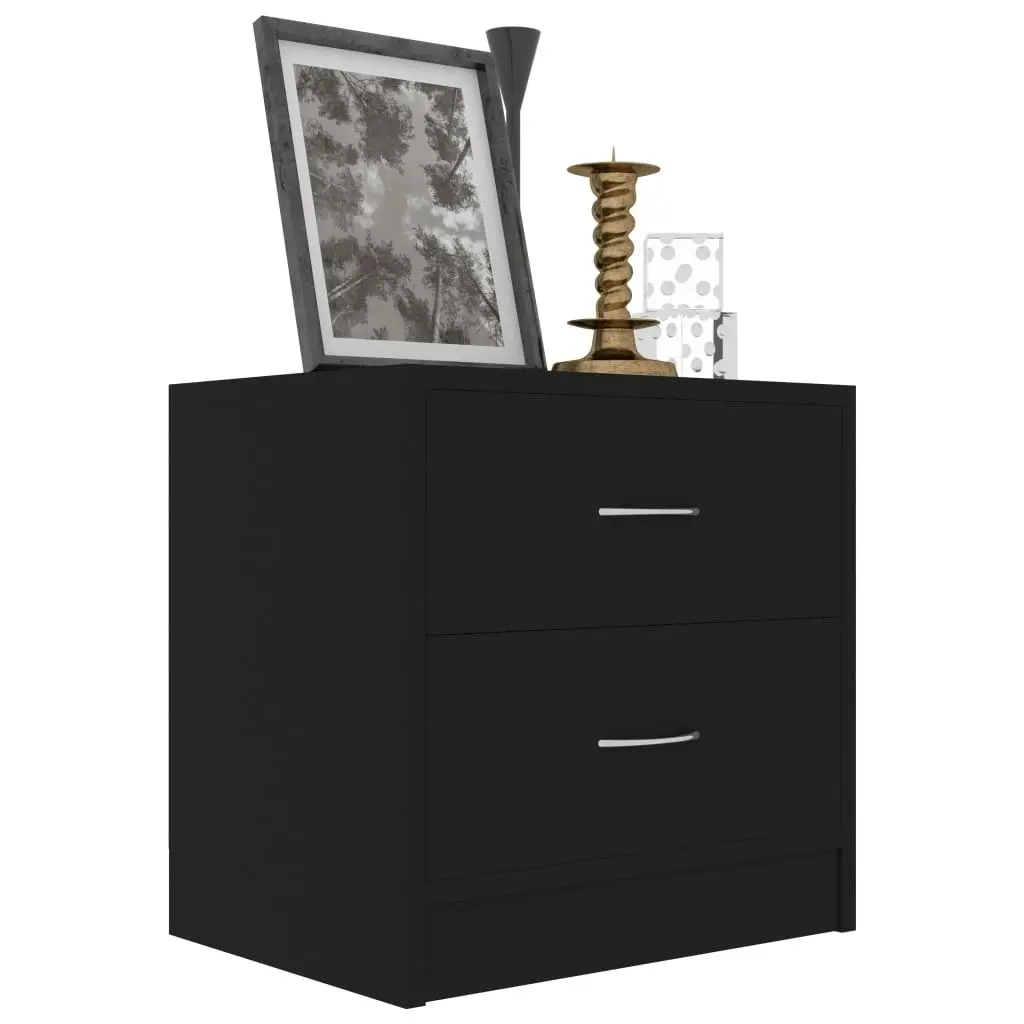 Bedside Cabinet Black 40x30x40 cm Engineered Wood 801037