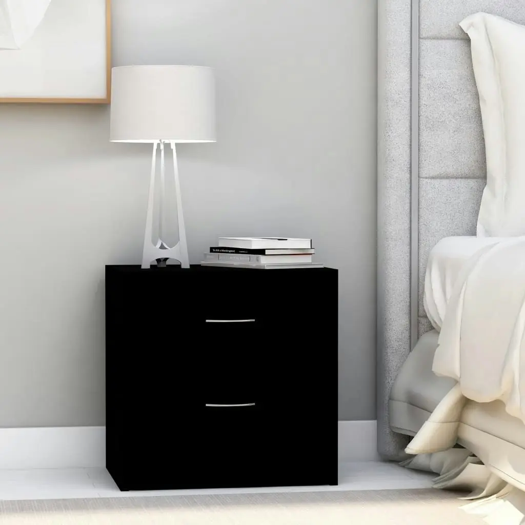 Bedside Cabinet Black 40x30x40 cm Engineered Wood 801037