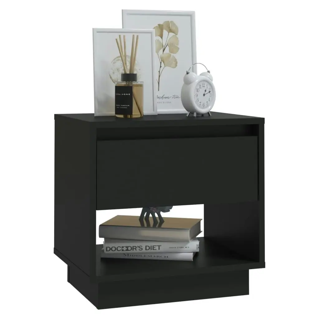 Bedside Cabinet Black 45x34x44 cm Engineered Wood 809514