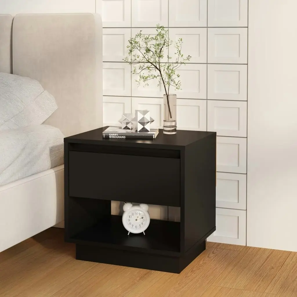 Bedside Cabinet Black 45x34x44 cm Engineered Wood 809514