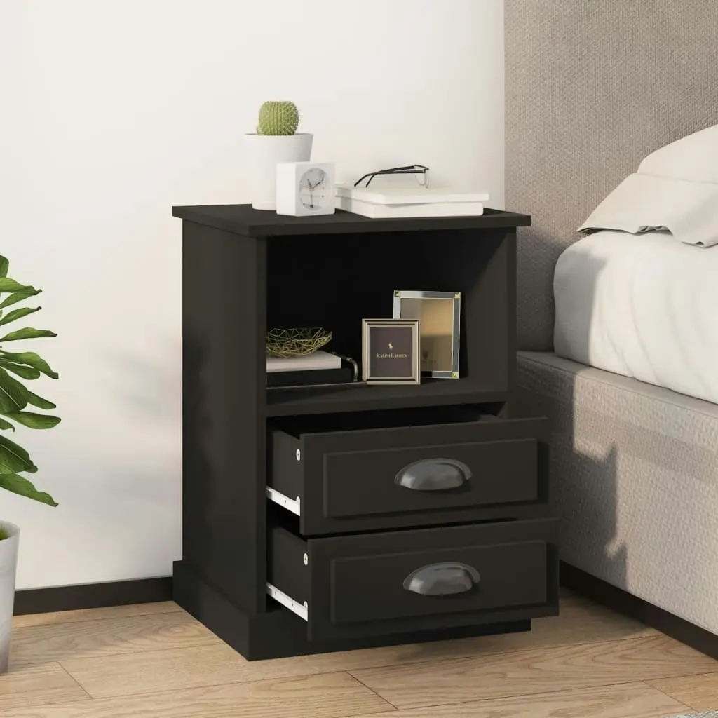 Bedside Cabinet Black 43x36x60 cm 816330