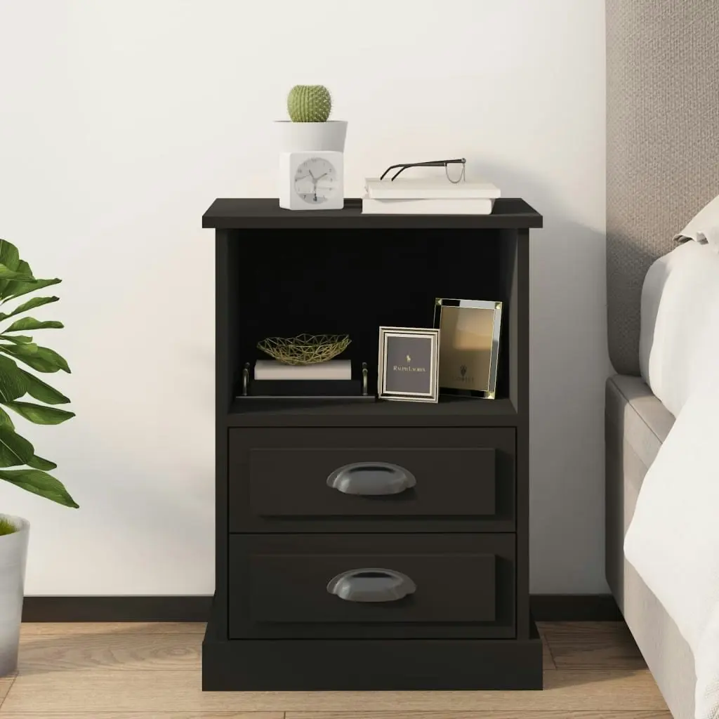 Bedside Cabinet Black 43x36x60 cm 816330