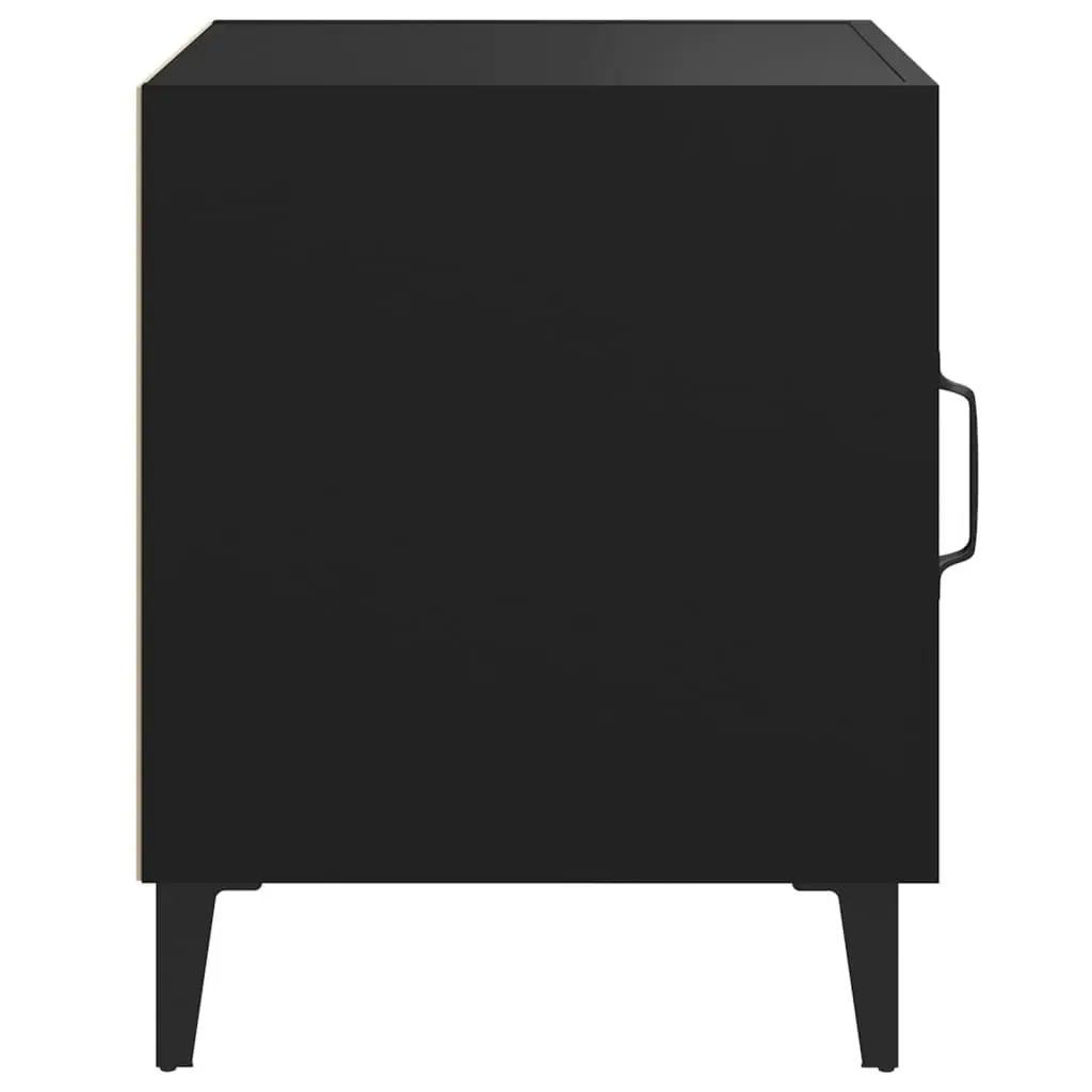 Bedside Cabinet Black Engineered Wood 812062