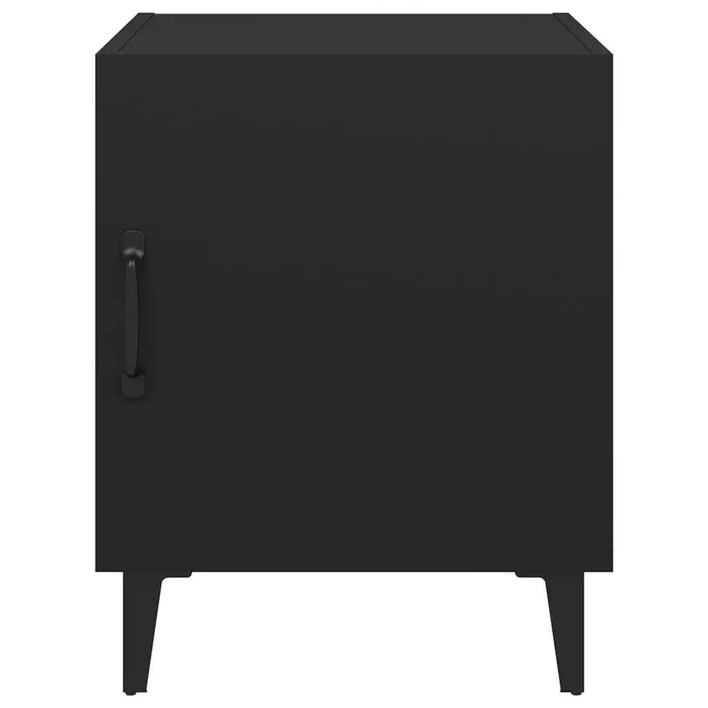 Bedside Cabinet Black Engineered Wood 812062