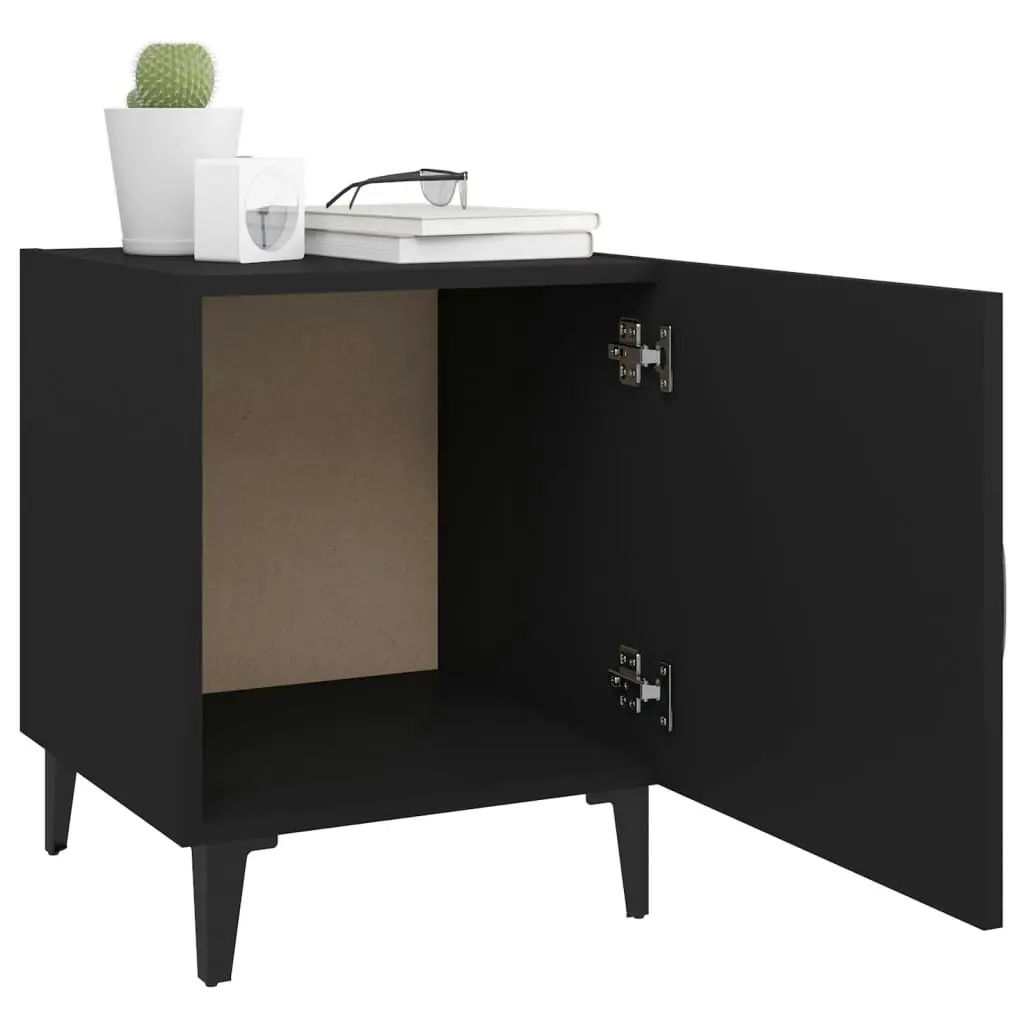 Bedside Cabinet Black Engineered Wood 812062