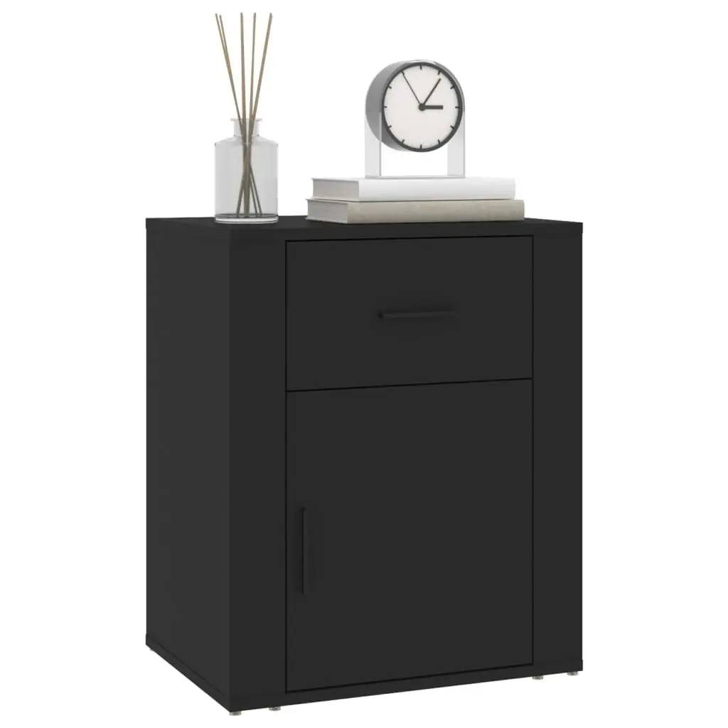 Bedside Cabinet Black 50x36x60 cm Engineered Wood 816721