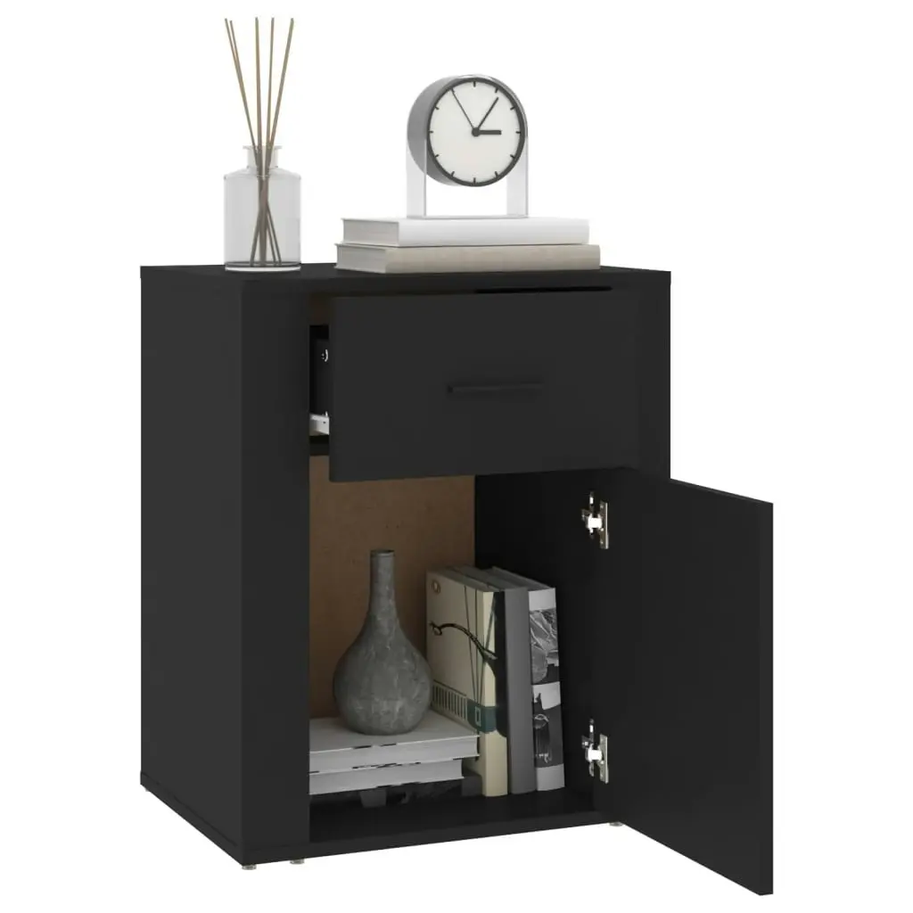 Bedside Cabinet Black 50x36x60 cm Engineered Wood 816721