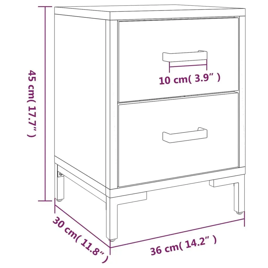 Bedside Cabinet Brown 36x30x45 cm Solid Pinewood 349911