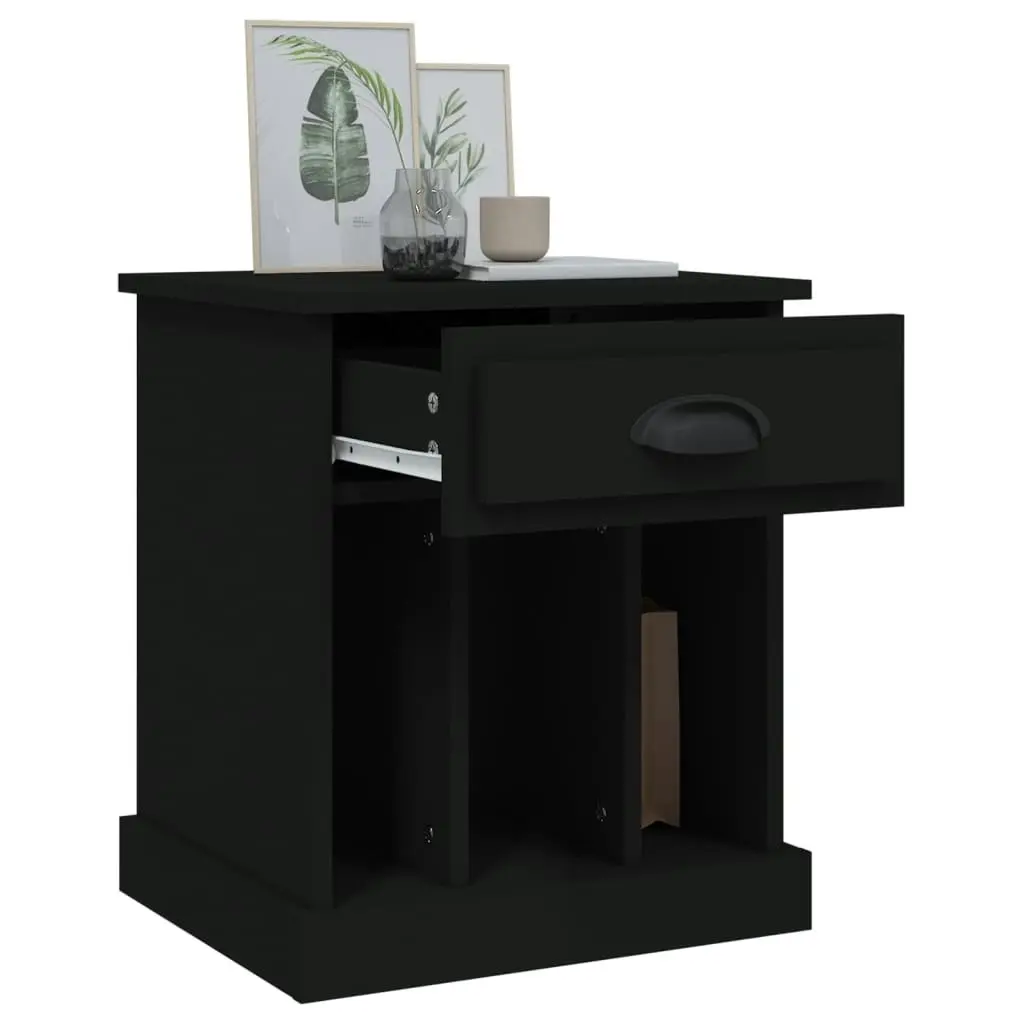 Bedside Cabinet Black 43x36x50 cm 816346