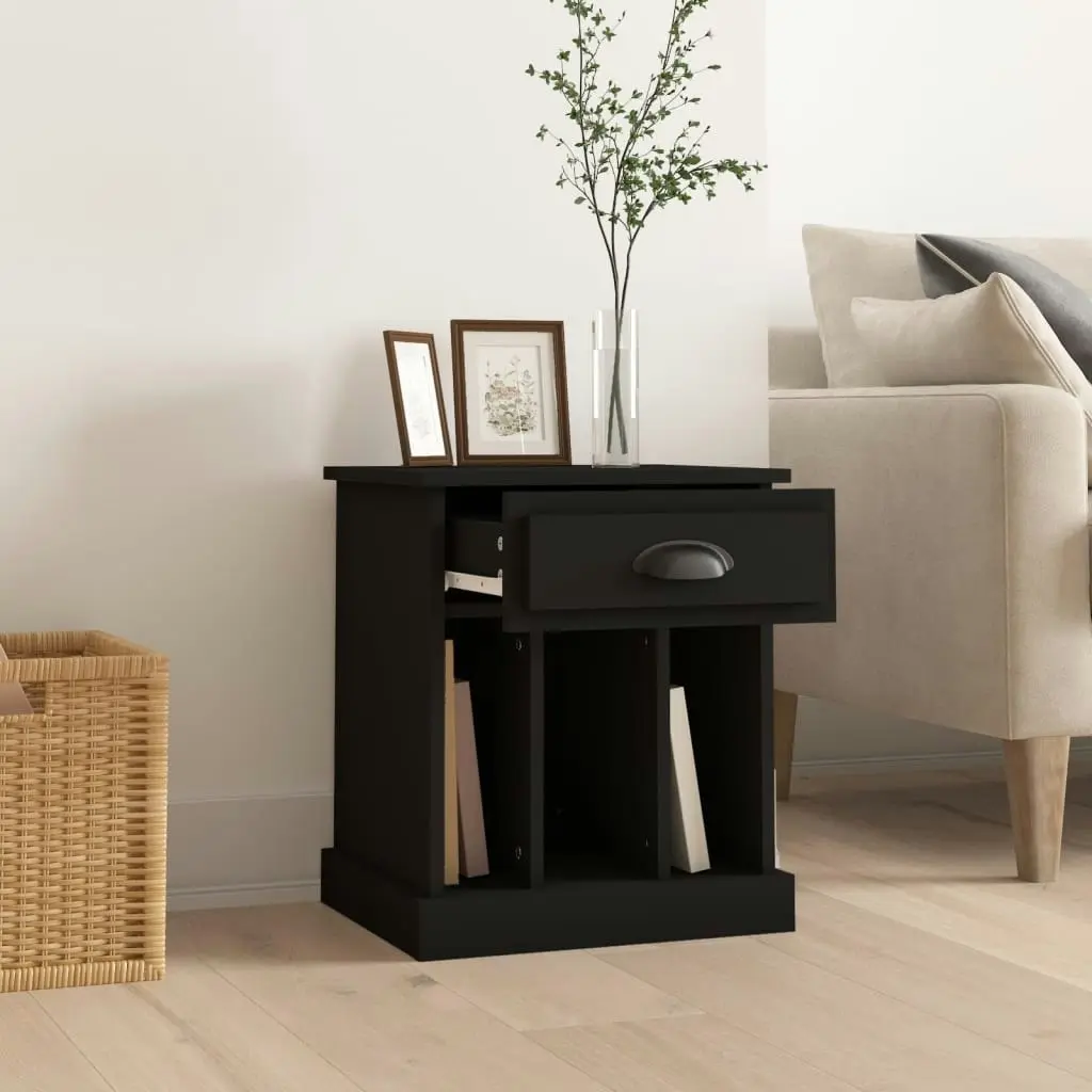 Bedside Cabinet Black 43x36x50 cm 816346