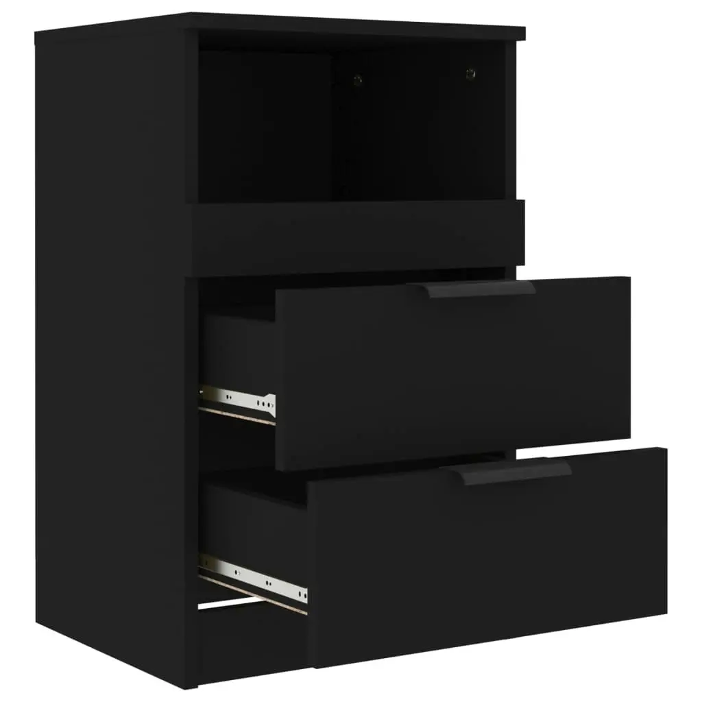 Bedside Cabinet Black Engineered Wood 811234