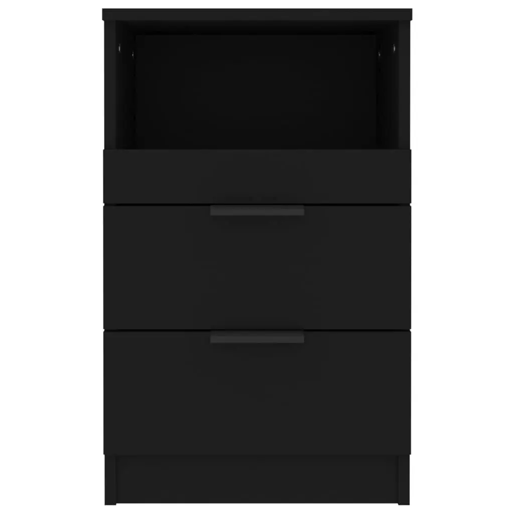 Bedside Cabinet Black Engineered Wood 811234