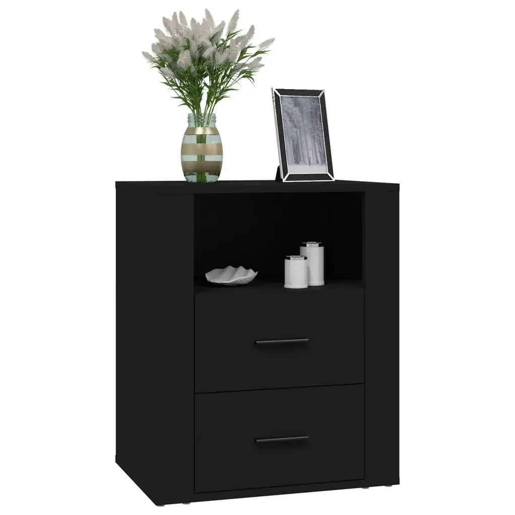 Bedside Cabinet Black 50x36x60 cm Engineered Wood 816729