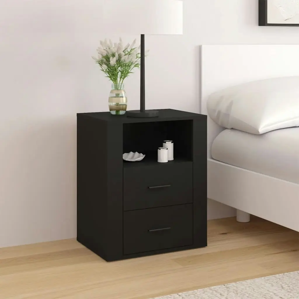 Bedside Cabinet Black 50x36x60 cm Engineered Wood 816729