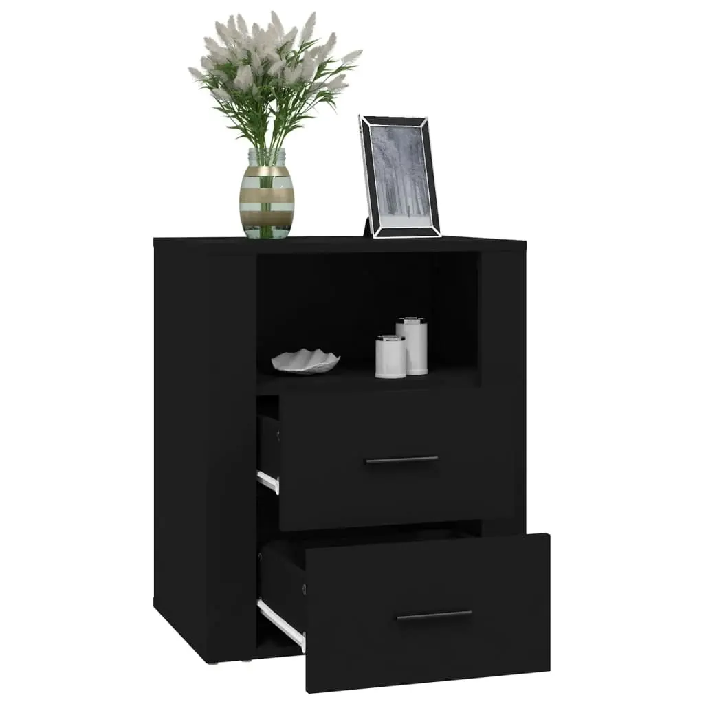 Bedside Cabinet Black 50x36x60 cm Engineered Wood 816729