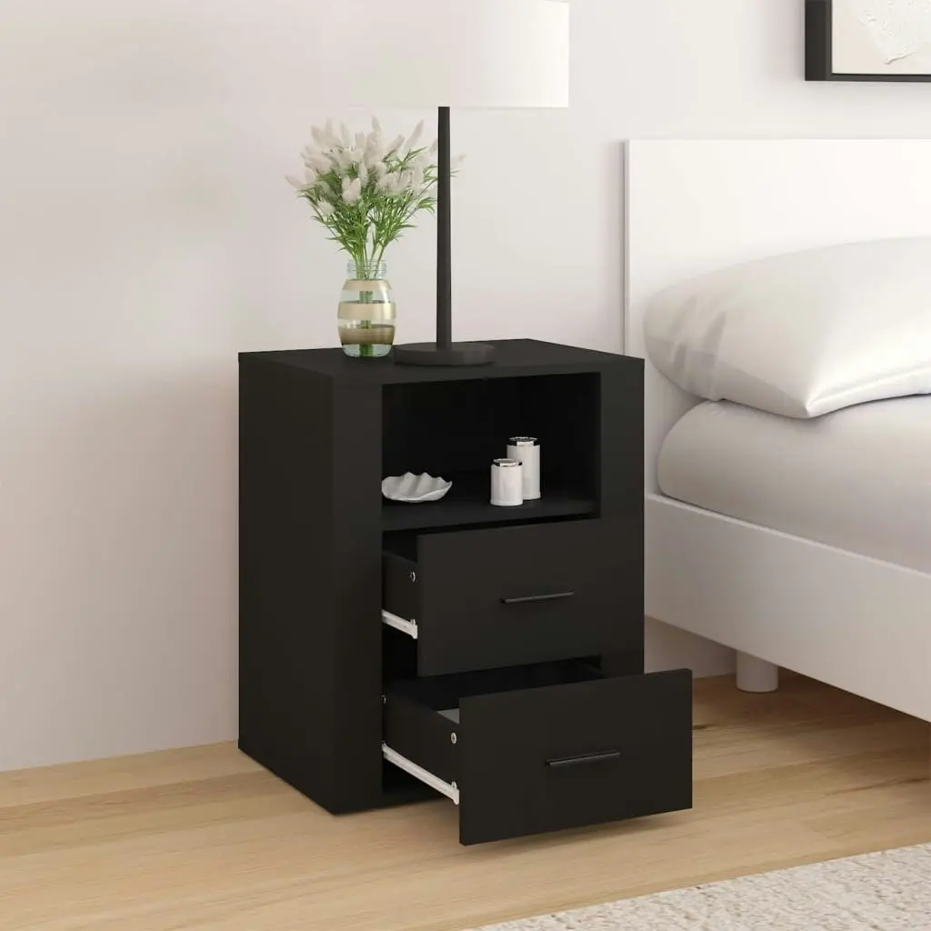 Bedside Cabinet Black 50x36x60 cm Engineered Wood 816729