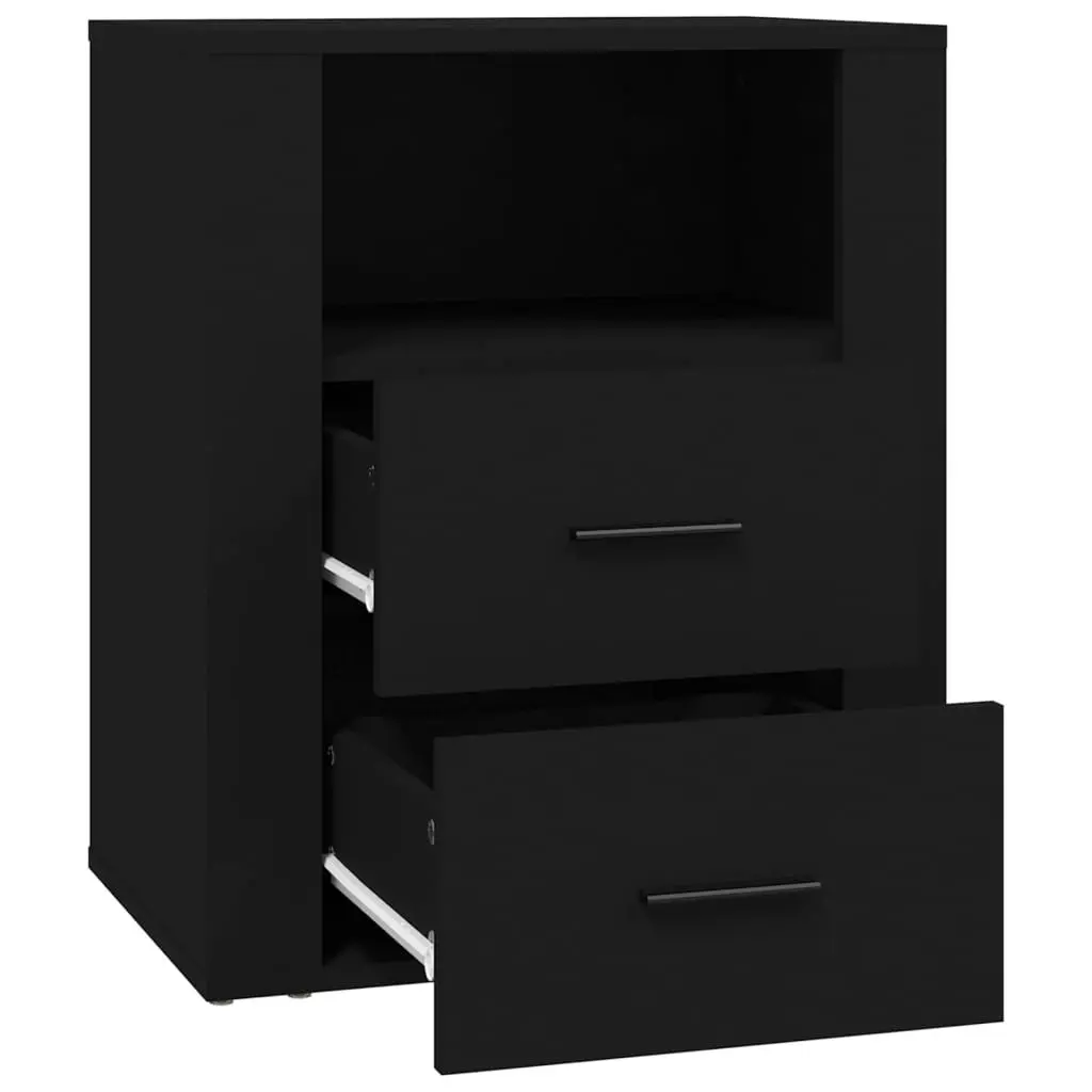 Bedside Cabinet Black 50x36x60 cm Engineered Wood 816729